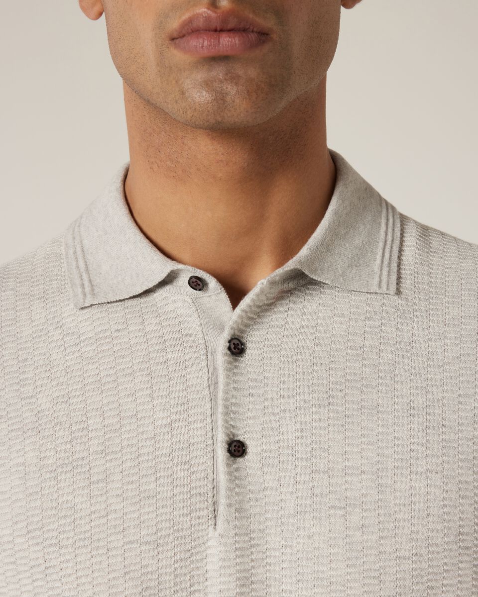 Fashion Polo Knit, Grey Marle, hi-res